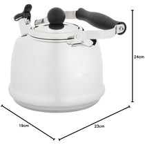 Judge 1.9L Stovetop Kettle Stainless Steel Whistling Kettle Heat Resistant Handle Non-Drip Spout All Hob Types
