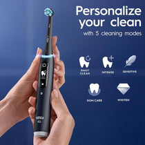 Oral-B iO6 Electric Toothbrush for Adults 2 Handles Black Lava & Pink Sand 2 Heads 5 Modes Whitening