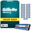 Gillette Mach3 Razor Blade Refills for Men Pack of 20 3-Blade Replacement Cartridges with Lubrastrip Fits Mach3 Razors