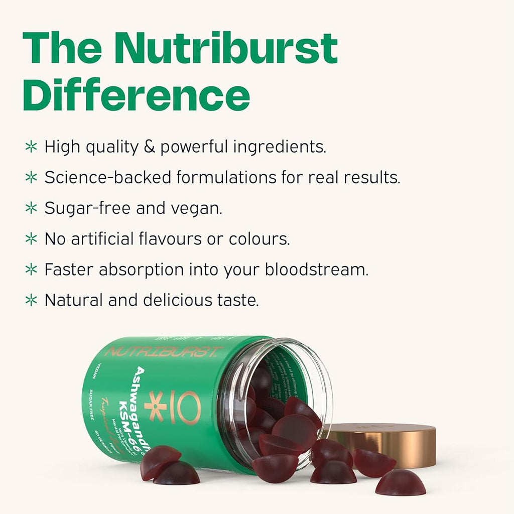 Nutriburst Ashwagandha 300mg Gummies 60 Count