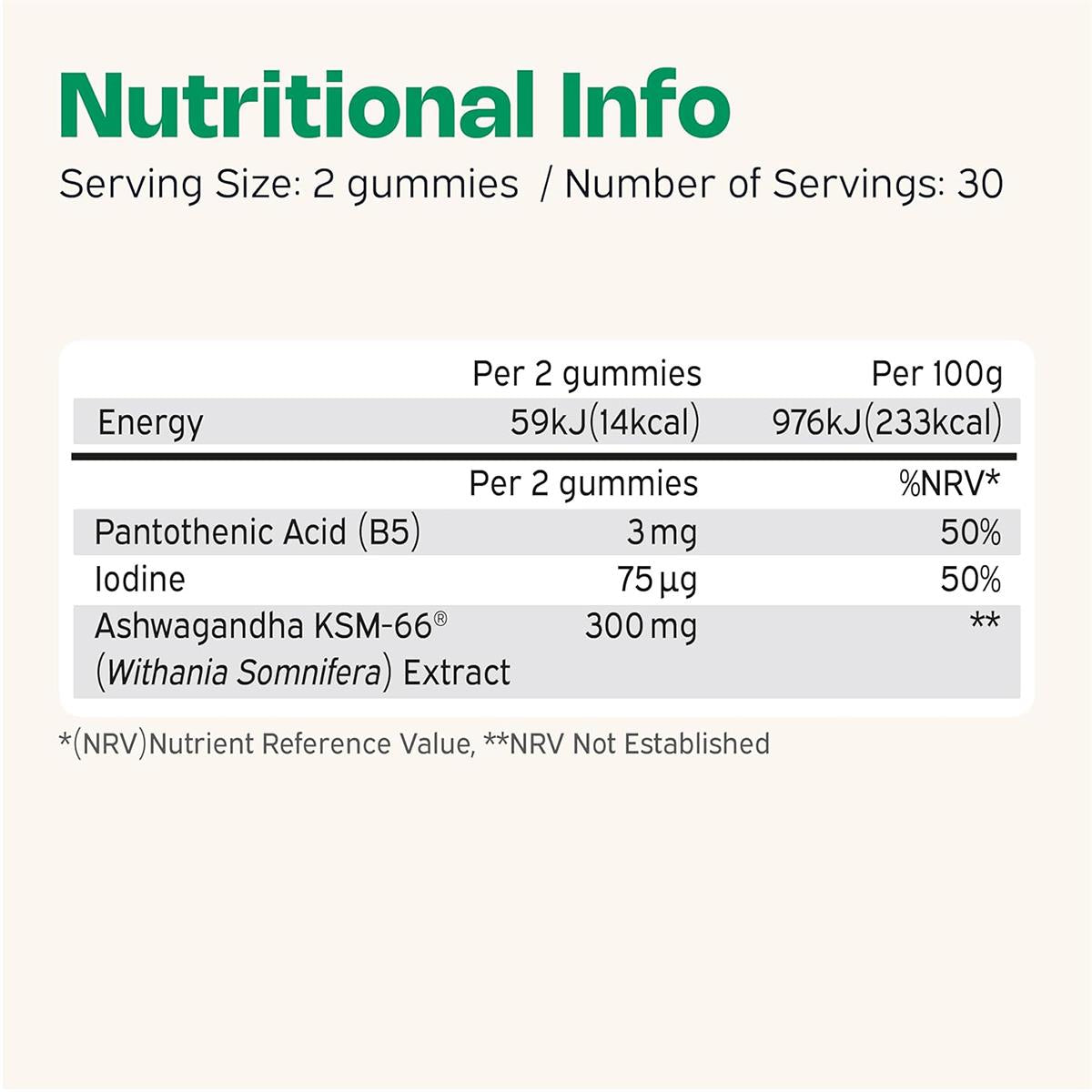 Nutriburst Ashwagandha 300mg Gummies 60 Count