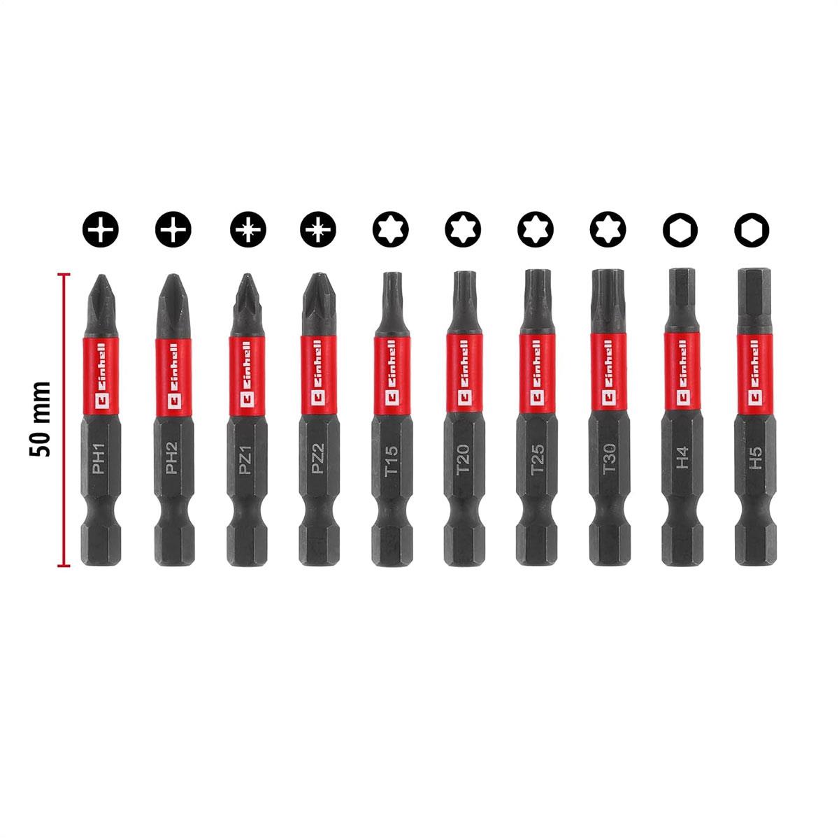 Einhell Impact Screwdriver Bit Set 10 Piece