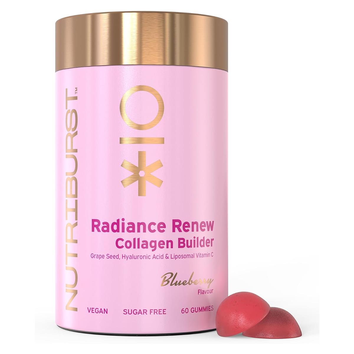 Nutriburst Vegan Radiance Renew Collagen Builder Gummies 60 Count