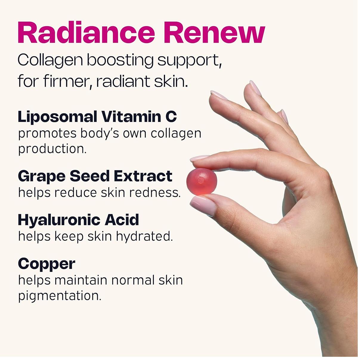 Nutriburst Vegan Radiance Renew Collagen Builder Gummies 60 Count