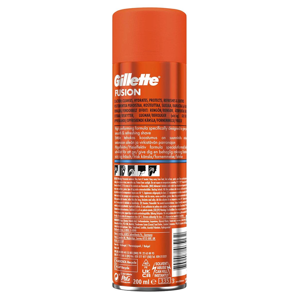 Gillette Fusion5 Ultra Moisturising Shaving Gel For Men 200ml