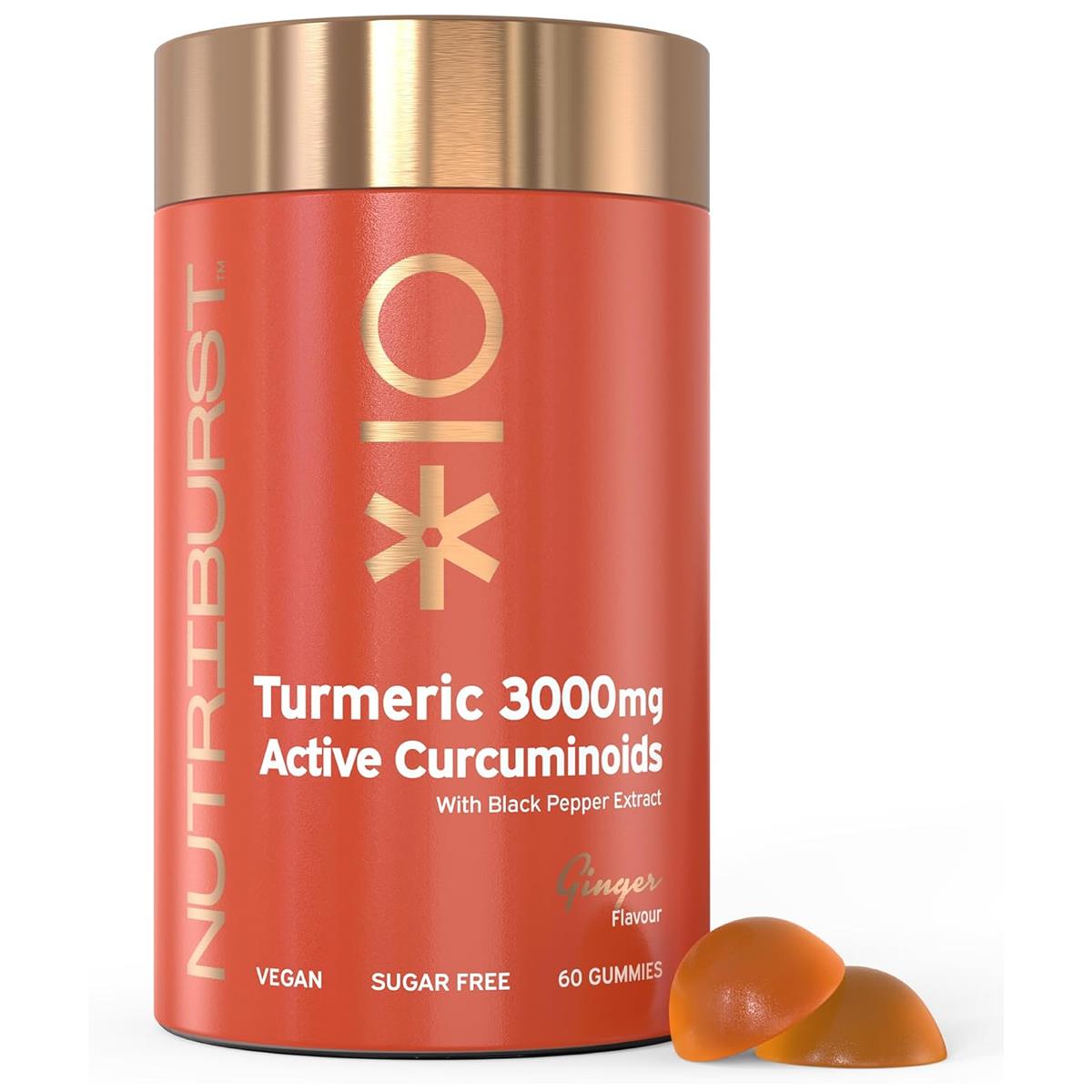Nutriburst Turmeric Curcumin Black Pepper Extract Gummies 60 Count