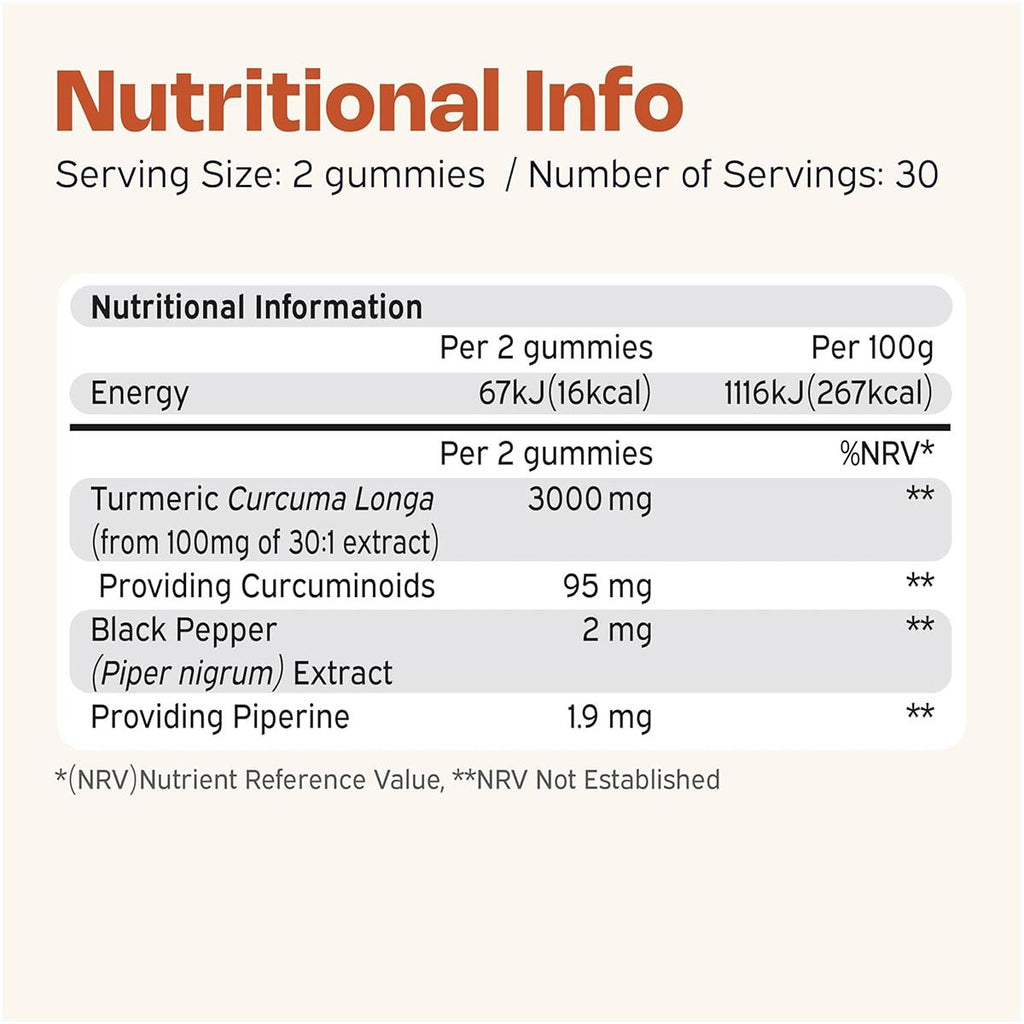 Nutriburst Turmeric Curcumin Black Pepper Extract Gummies 60 Count