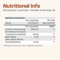 Nutriburst Turmeric Curcumin Black Pepper Extract Gummies 60 Count