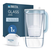 BRITA Borosilicate Glass Water Filter Jug 2.5L Light Blue