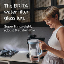 BRITA Borosilicate Glass Water Filter Jug 2.5L Light Blue