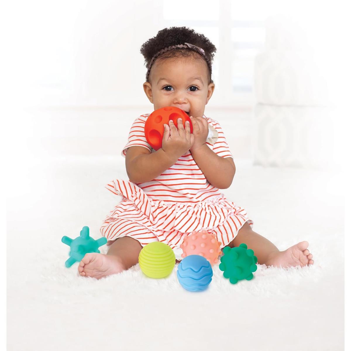 Infantino Textured Sensory Balls Set 6 Piece - Multicolour