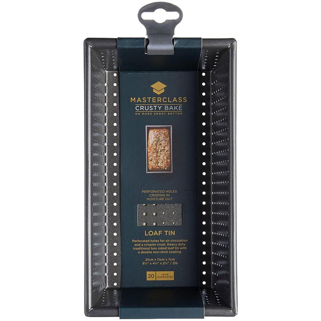 MasterClass Crusty Bake Non Stick Perforated Carbon Steel Loaf Tin Grey