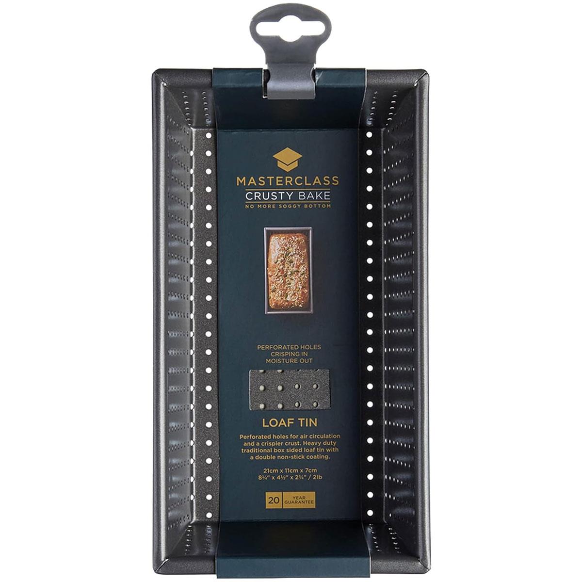 MasterClass Crusty Bake Non Stick Perforated Carbon Steel Loaf Tin Grey