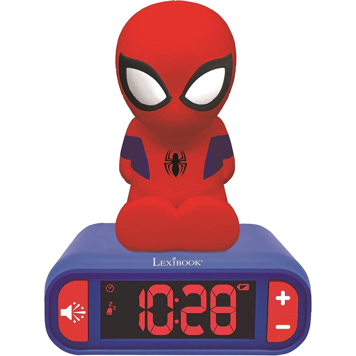 Lexibook 3D Spider-Man Childrens Clock Multicolour
