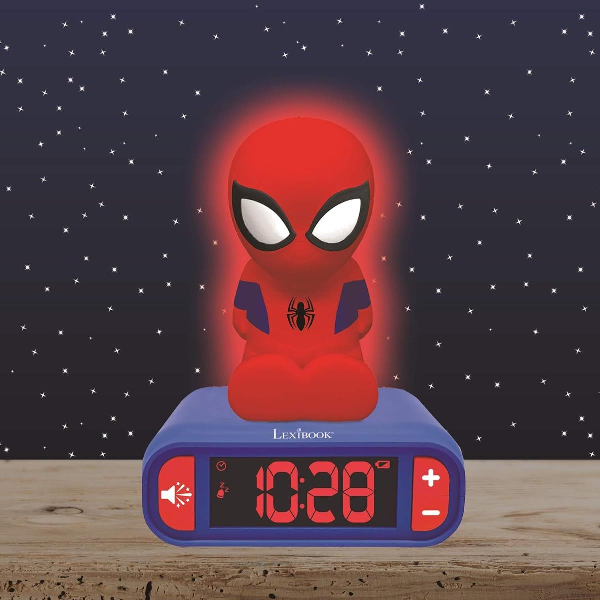 Lexibook 3D Spider-Man Childrens Clock Multicolour