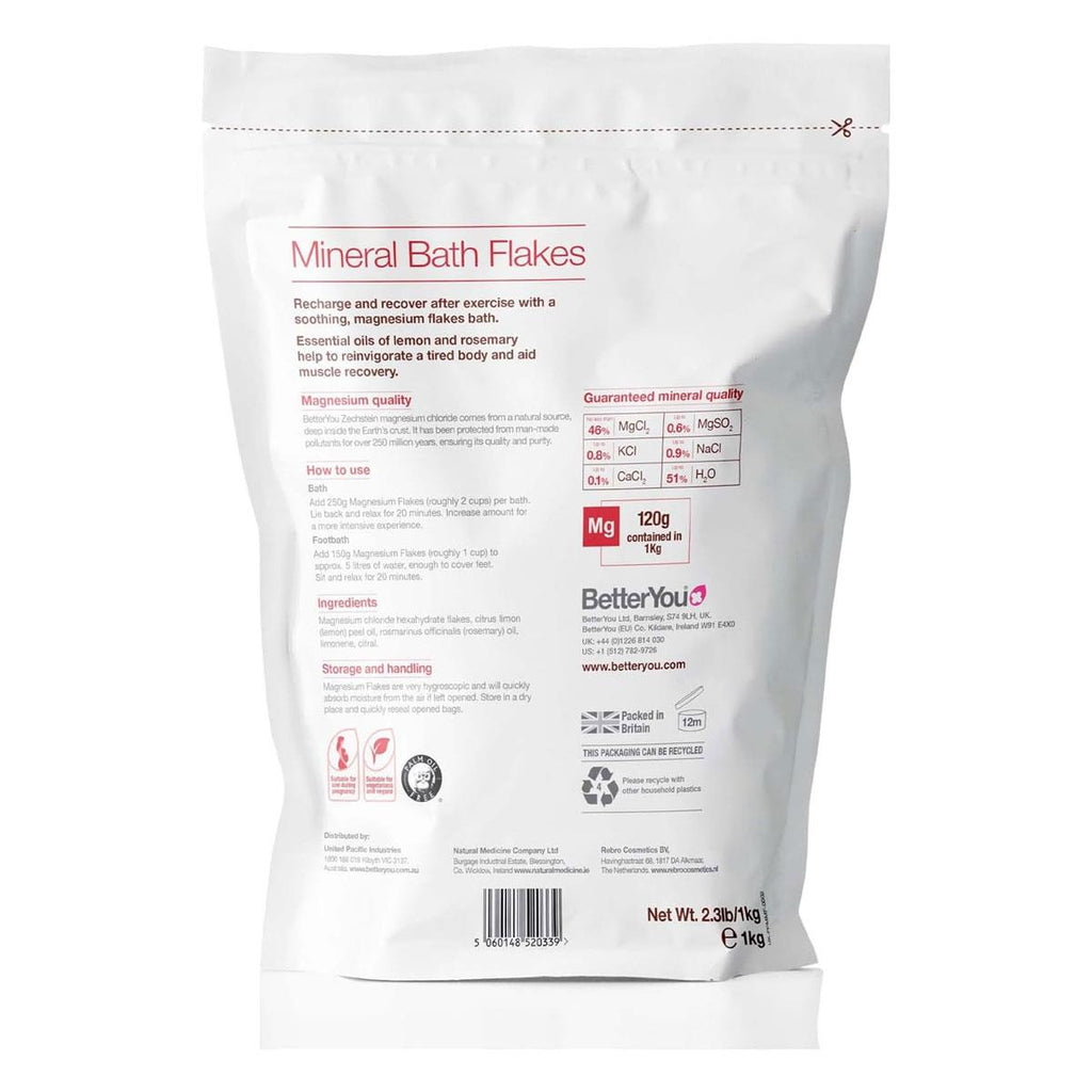 BetterYou Magnesium Muscle Mineral Bath Flakes 1kg