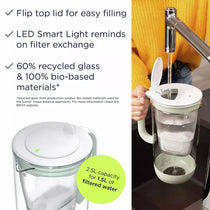 BRITA Limited Edition Borosilicate Glass Water Filter Jug 2.5L Green & White