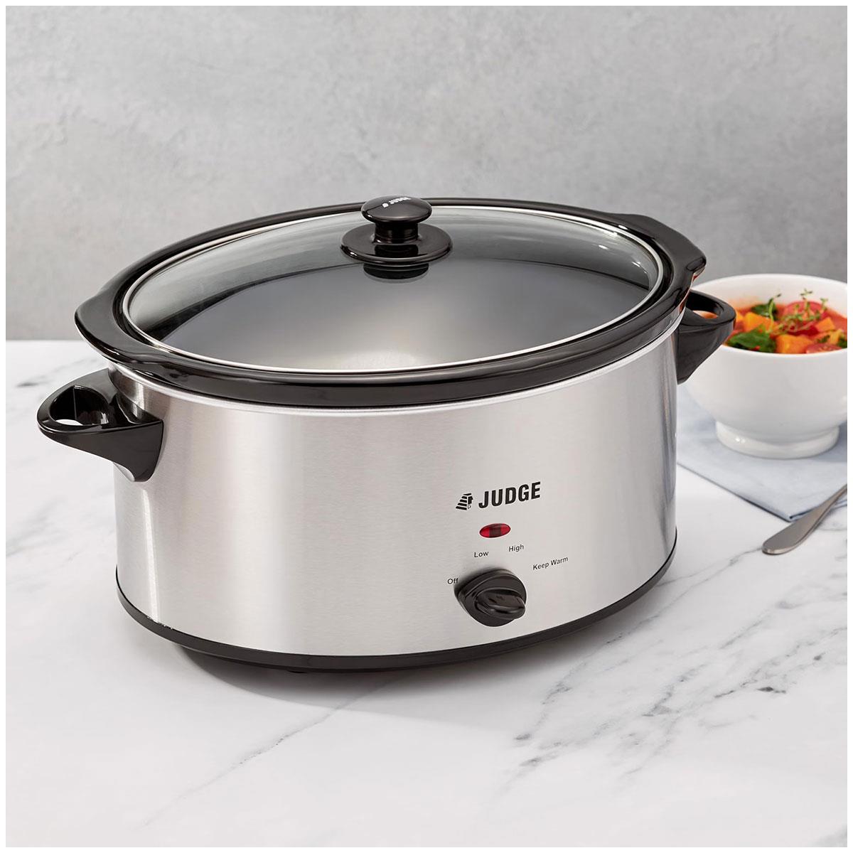 Judge Oval Stainless Steel Slow Cooker 5.5 Litre Grey