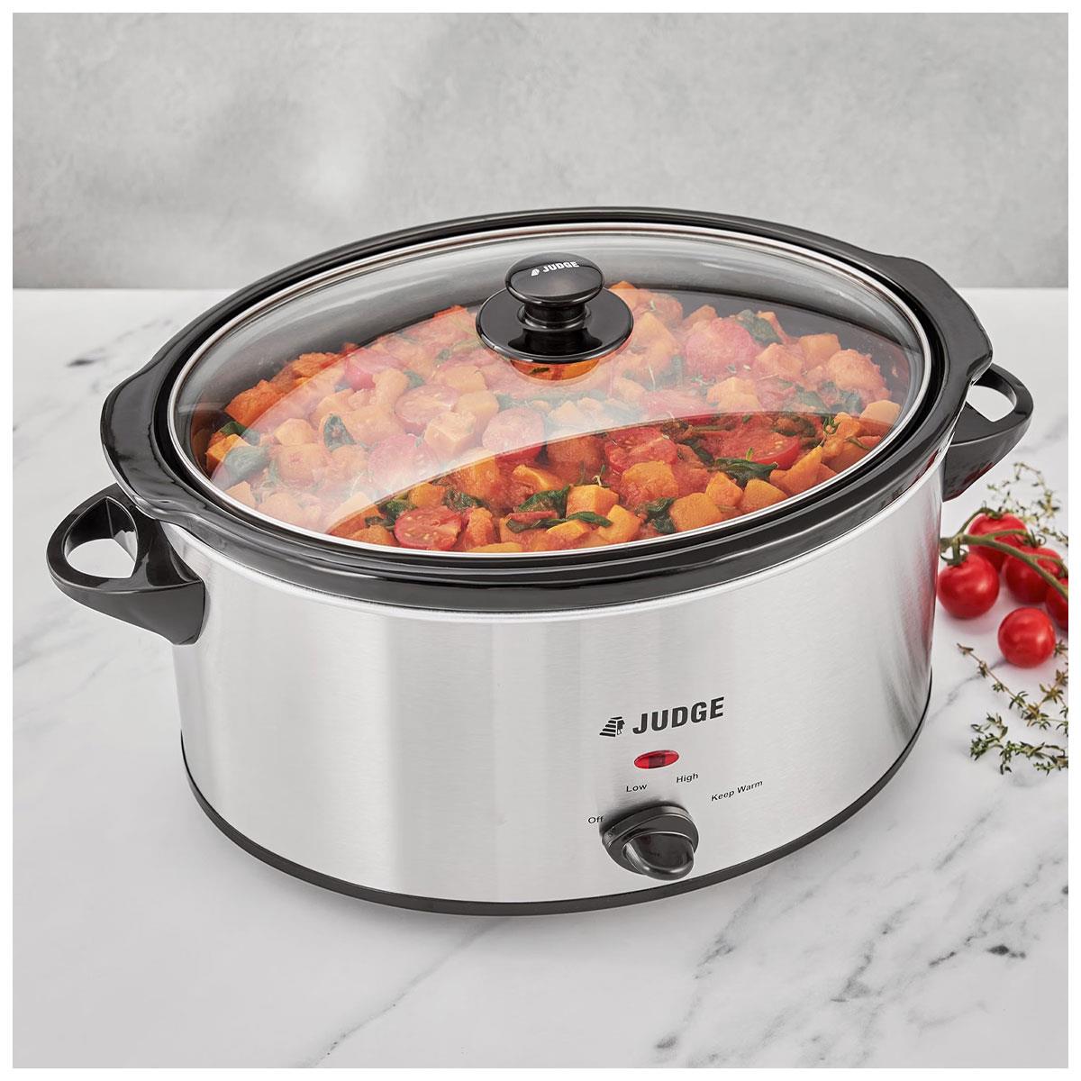 Judge Oval Stainless Steel Slow Cooker 5.5 Litre Grey