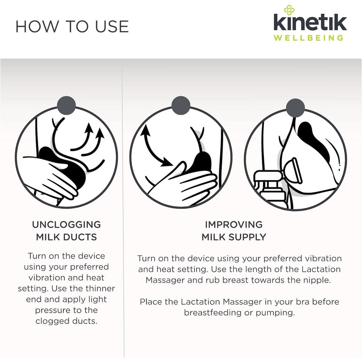 Kinetik Wellbeing Lactation Massager Breastfeeding Pain Relief Device