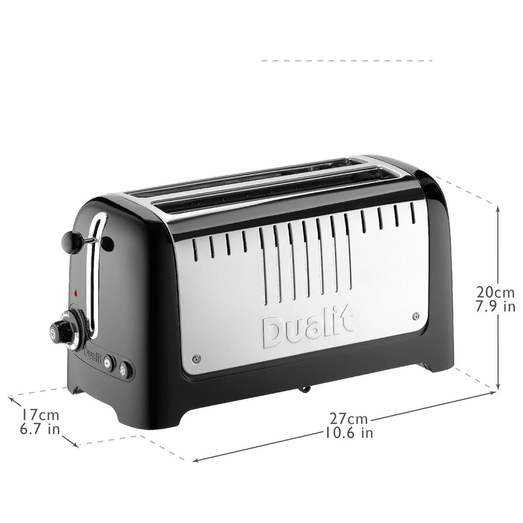 Dualit Lite 2 Long Slot 4 Slice Toaster Black
