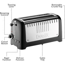 Dualit Lite 2 Long Slot 4 Slice Toaster Black