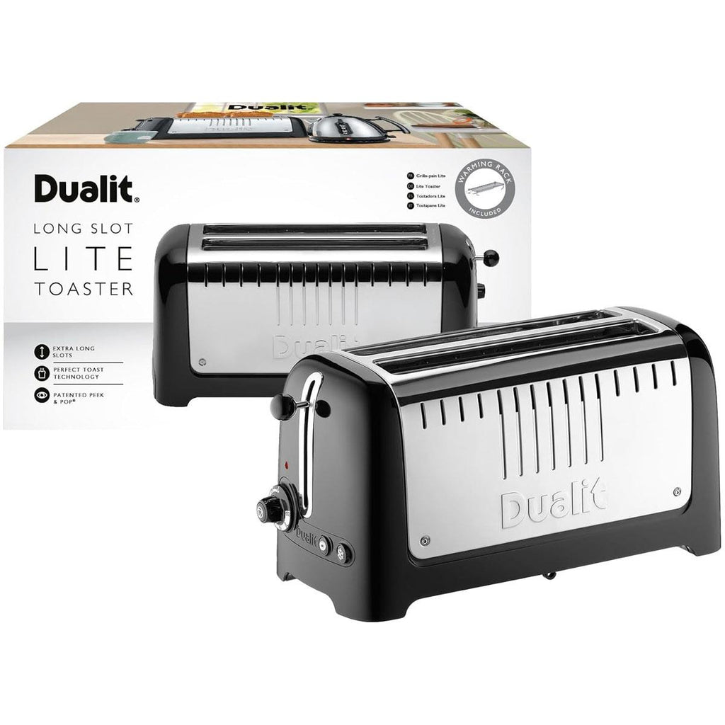 Dualit Lite 2 Long Slot 4 Slice Toaster Black