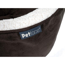 Petface Sams Luxury Faux Suede Oval Dog Bed Small Brown