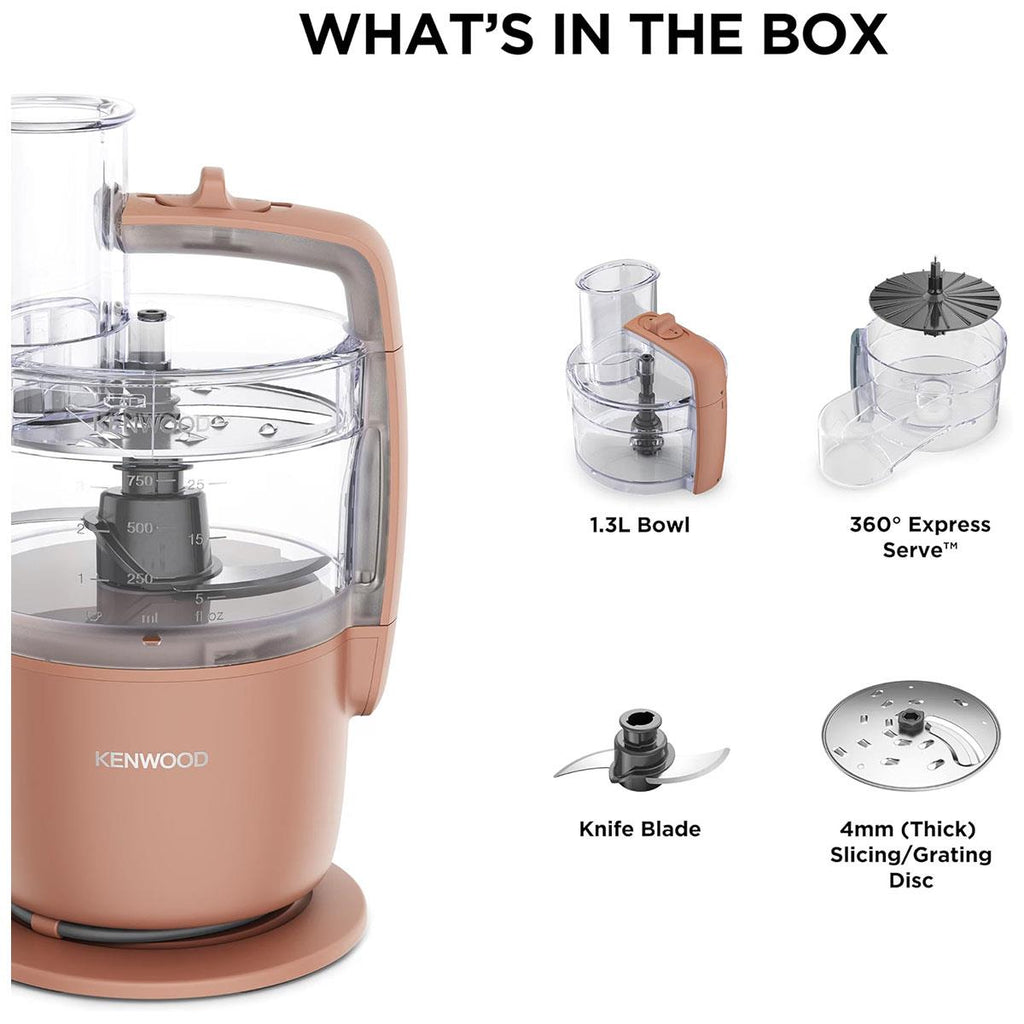 Kenwood MultiPro Go Compact Food Processor Clay Red