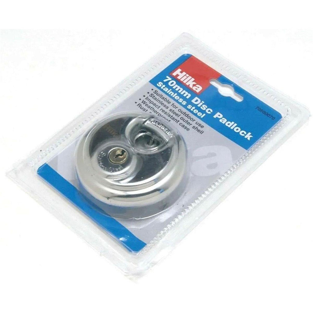 Hilka Weatherproof Stainless Steel Disc Padlock