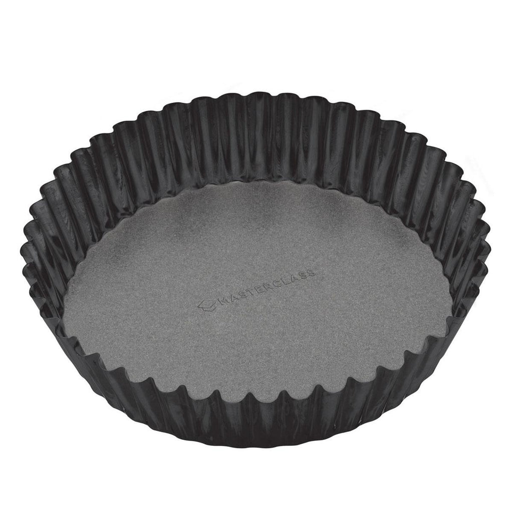 MasterClass Non-Stick Extra Deep Fluted Flan Tin 25cm Black