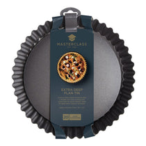 MasterClass Non-Stick Extra Deep Fluted Flan Tin 25cm Black