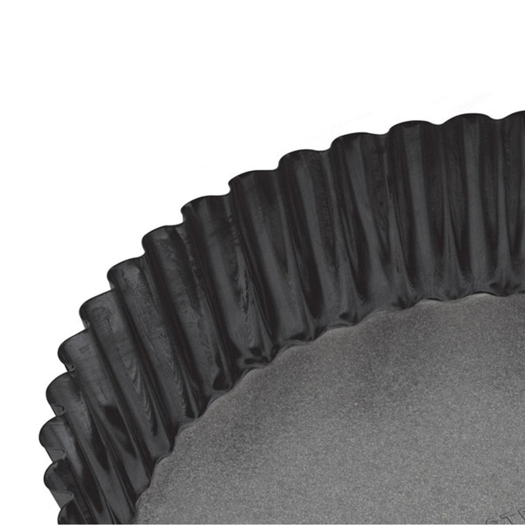 MasterClass Non-Stick Extra Deep Fluted Flan Tin 25cm Black