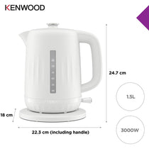 Kenwood Ripple Electric Jug Kettle 1.5 Litres Pure White