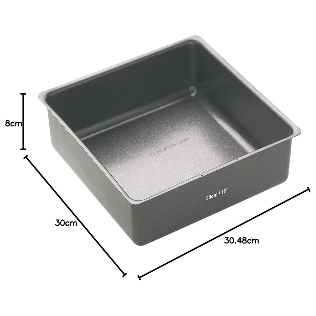 MasterClass Non-Stick Square Loose Base Deep Cake Pan 30cm