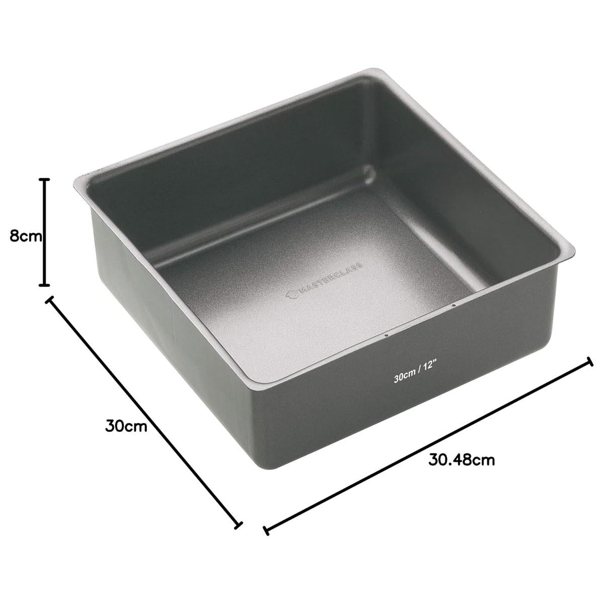 MasterClass Non-Stick Square Loose Base Deep Cake Pan 30cm