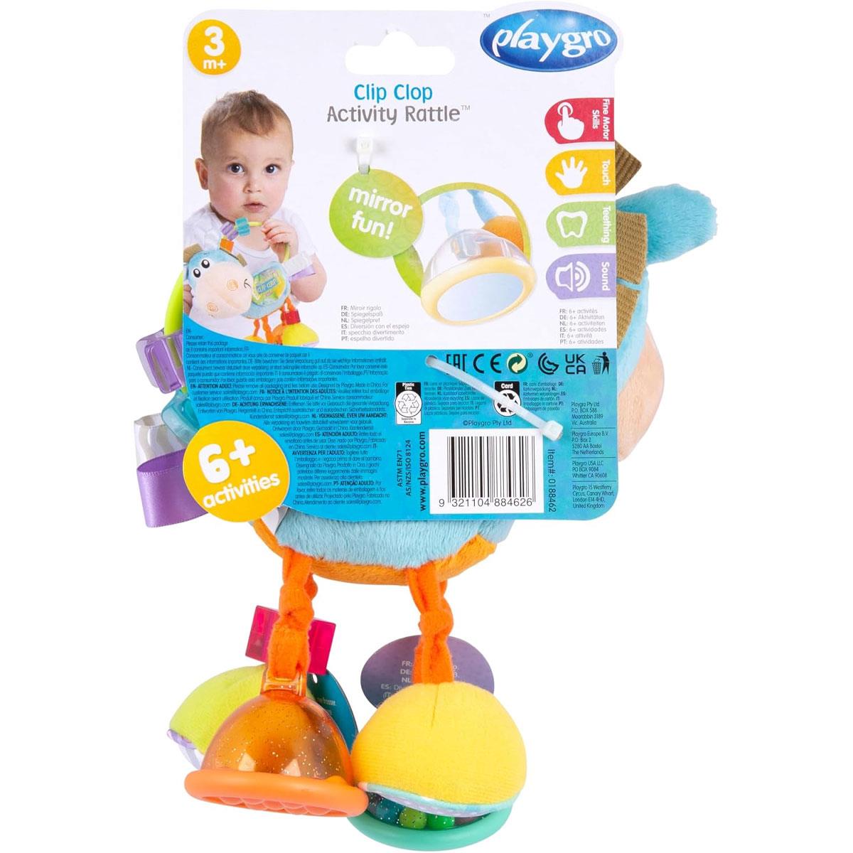Playgro Horse Clip Clop Activity Rattle Light Blue