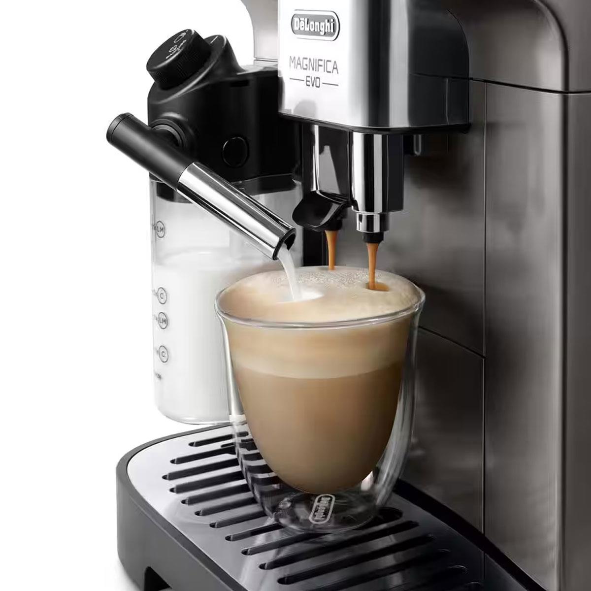 Delonghi Magnifica Evo Fully Automatic Coffee Machine - Titanium & Black
