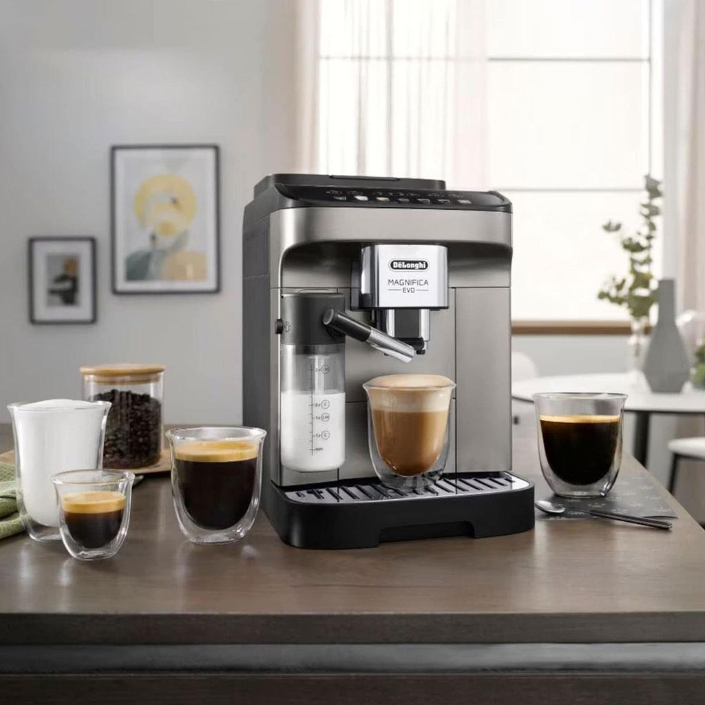 Delonghi Magnifica Evo Fully Automatic Coffee Machine - Titanium & Black