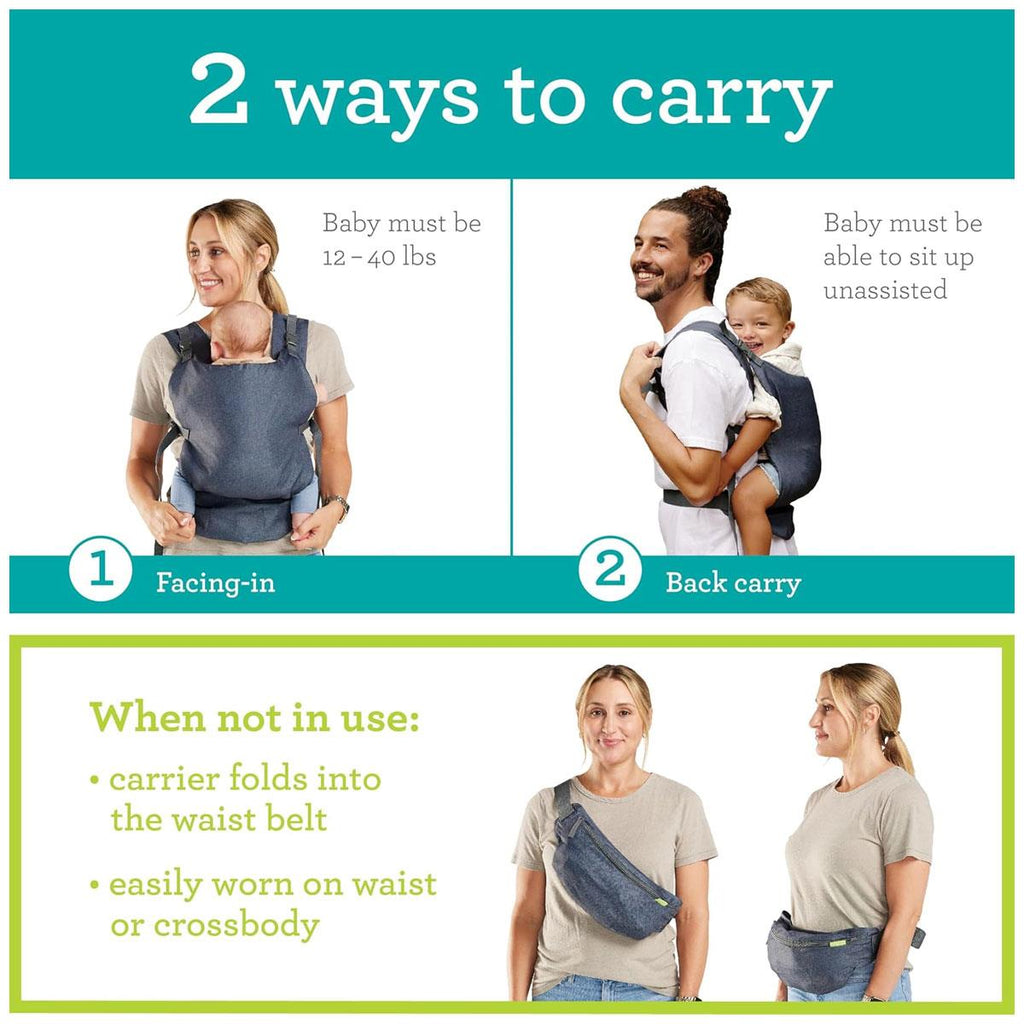 Infantino Fold & Go 2-in-1 Baby Carrier Grey