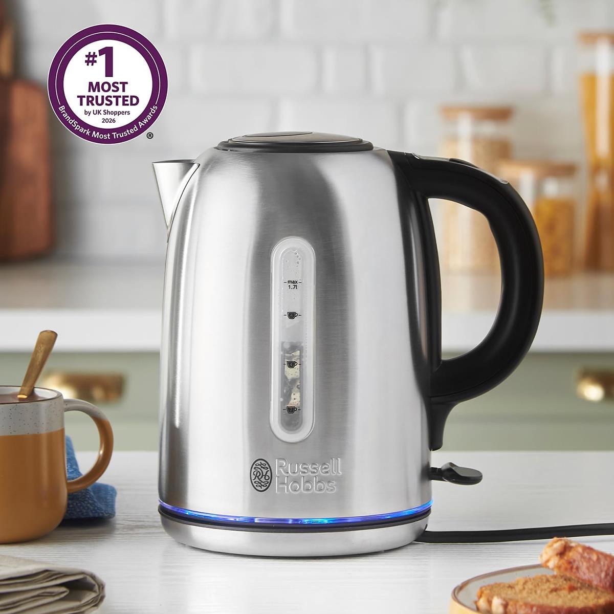 Russell Hobbs Buckingham Quiet Boil Electric Jug Kettle Silver