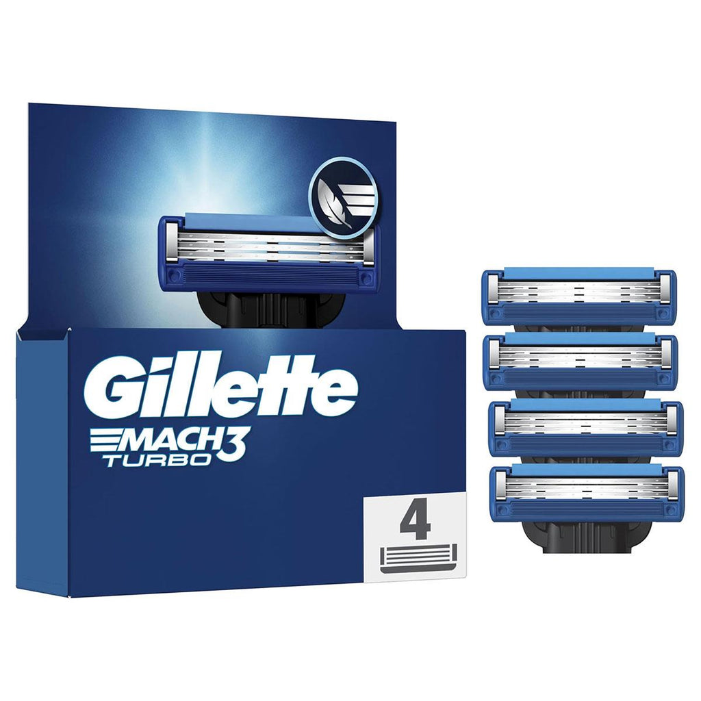 Gillette Mach3 Turbo Men's Razor Blade Refills 4 Pack