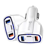 Qualcomm Quick Charge 3.0 Dual 48W Fast Car Charger Adapter White
