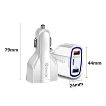 Qualcomm Quick Charge 3.0 Dual 48W Fast Car Charger Adapter White