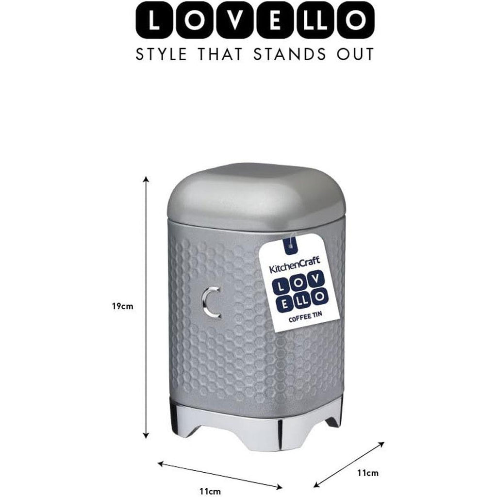 KitchenCraft Lovello Textured Coffee Canister Shadow Grey