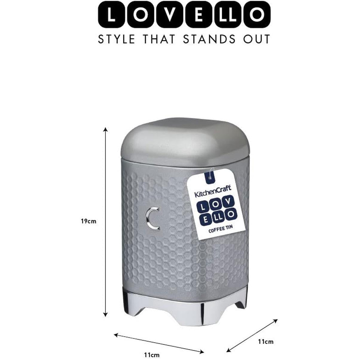 KitchenCraft Lovello Textured Coffee Canister Shadow Grey