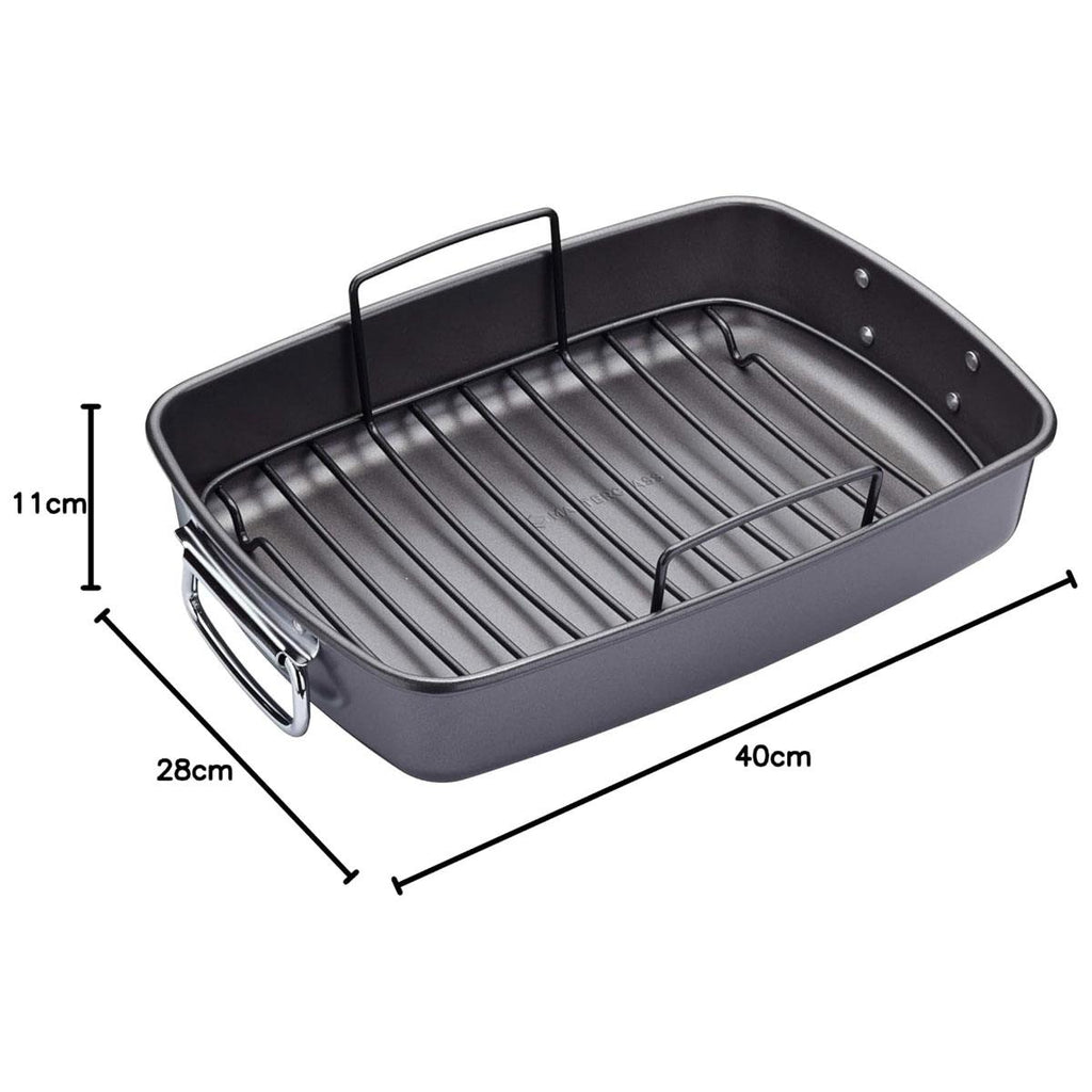 MasterClass Non-Stick Carbon Steel Roasting Pan - Grey