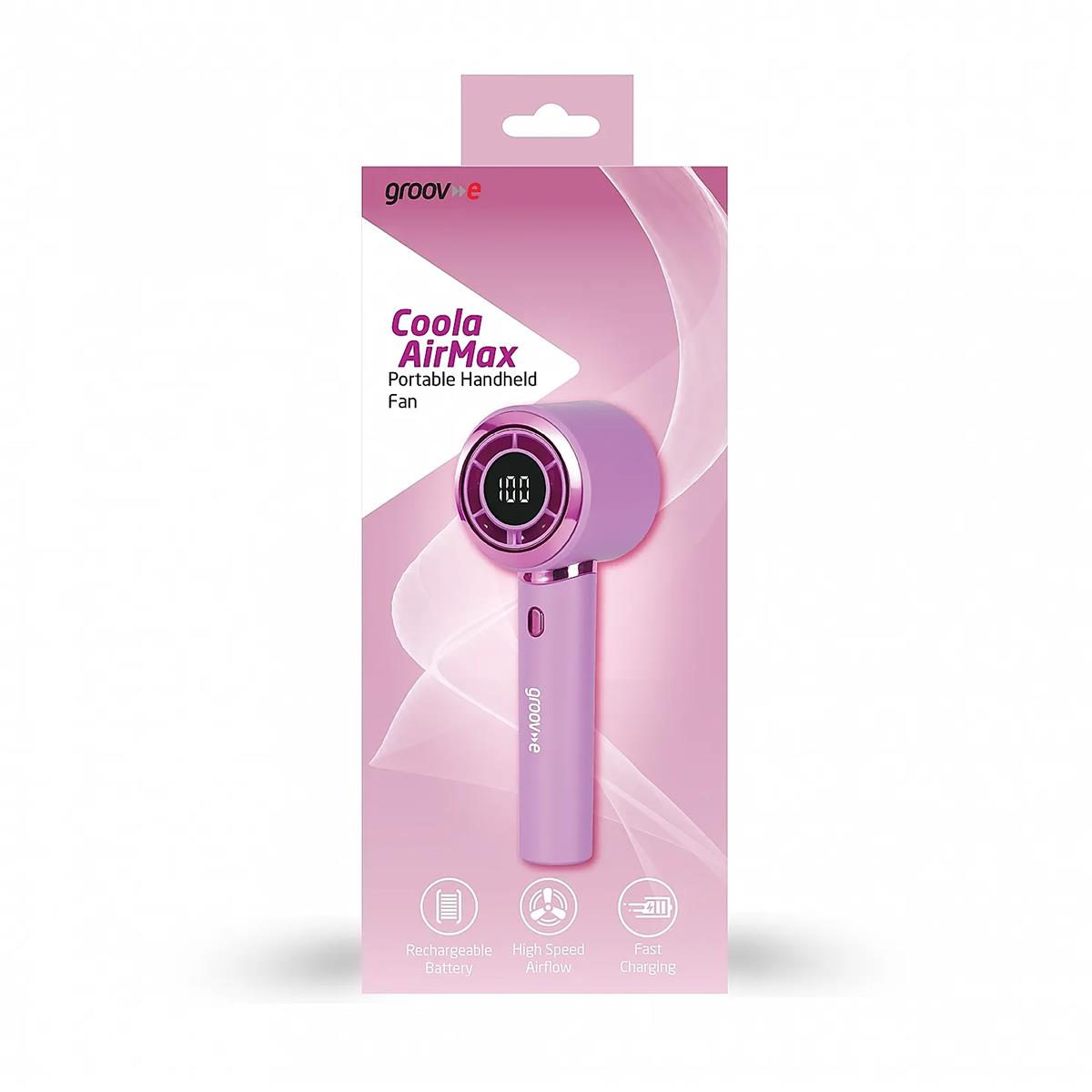 Groov-e Coola AirMax Portable Handheld Fan Pink