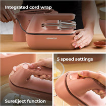 Kenwood QuickMix Go Plastic Electric Hand Mixer Clay Red
