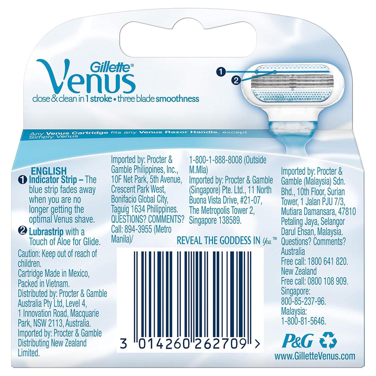 Gillette Venus Smooth Women Razor Blade Refills Pack of 4